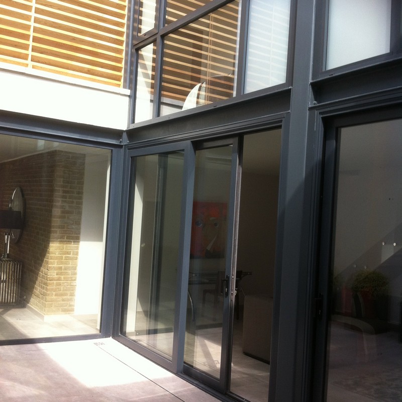 Anthracite aluminium sliding patio doors fitted in Peckham